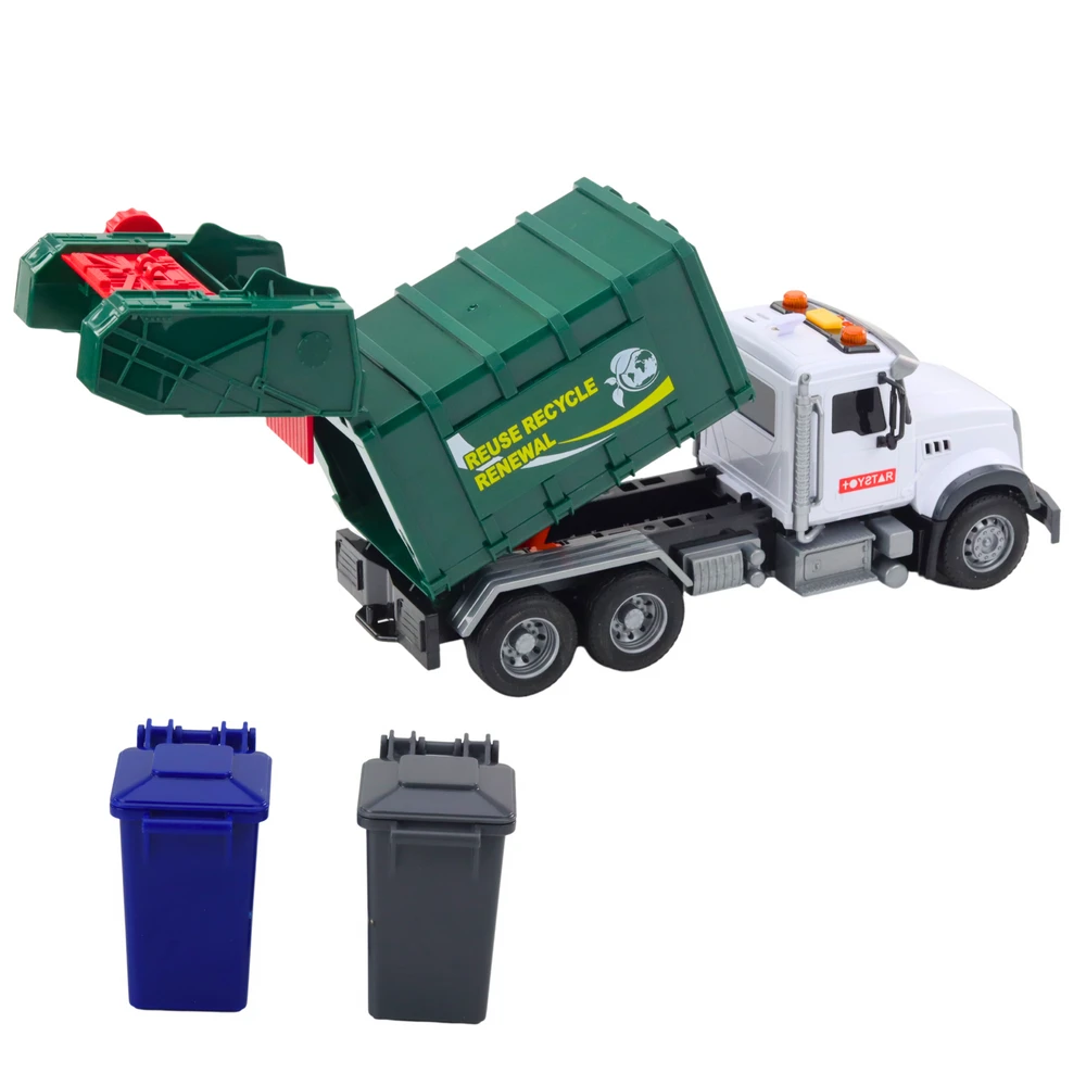 Lean Toys Žalias žaislinis šiukšliavežis su šviesomis ir garsais 1:14