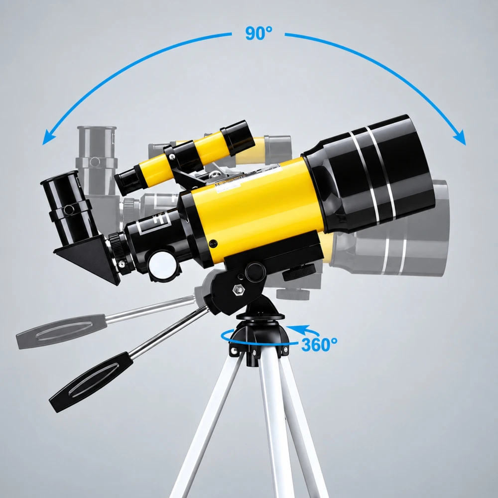 Lean Toys Teleskop Astronomiczny Dla Dzieci Statyw Geltonas Powiększenie 150x