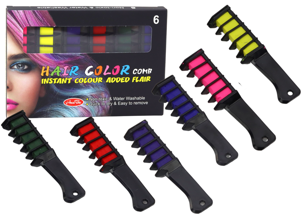Lean Toys Dažomosios šukos mergaitėms, 6 spalvų
