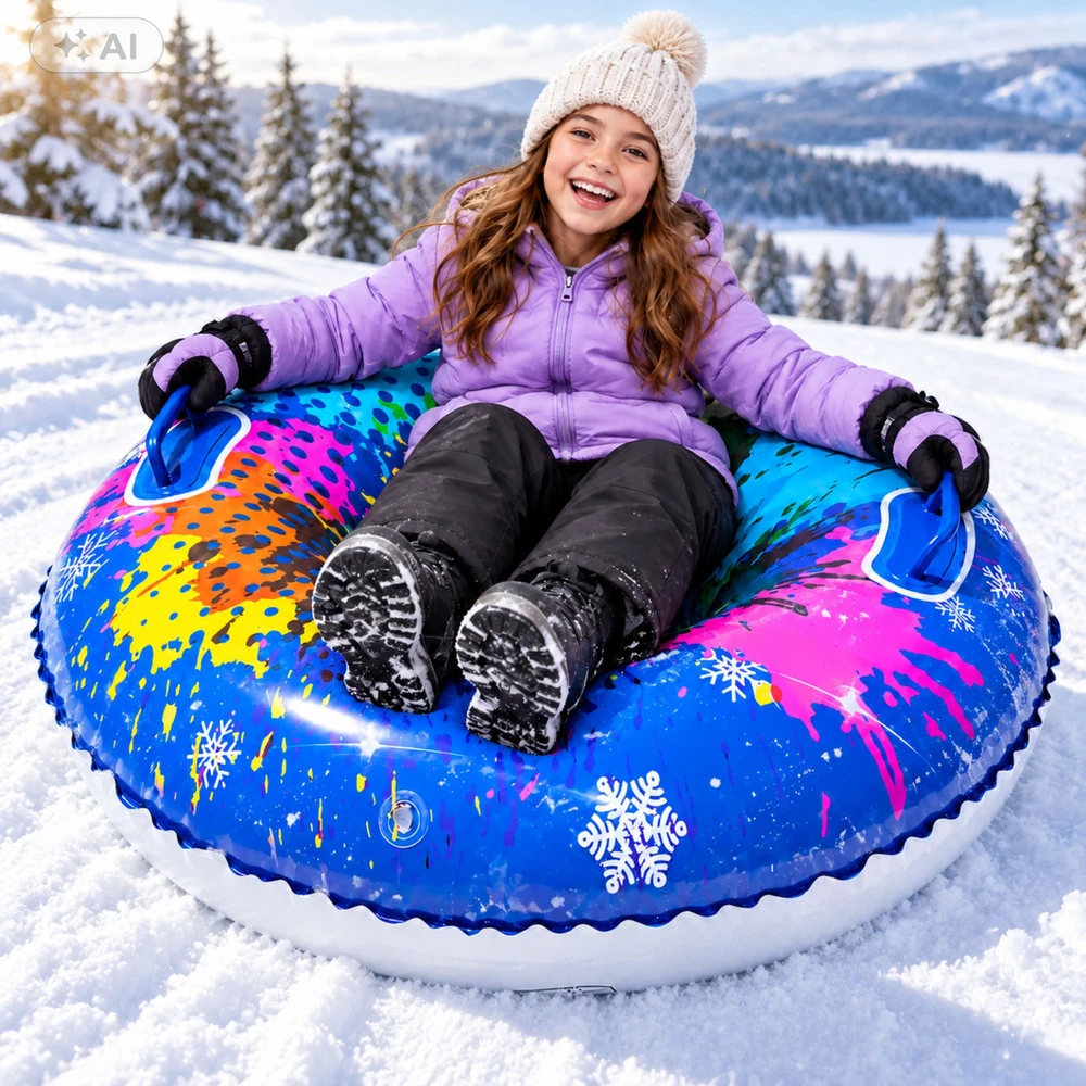 Lean Toys Koło Dmuchane Do Zjazdów Na Śniegu Opona Snow Tube Kolorowa 85 cm