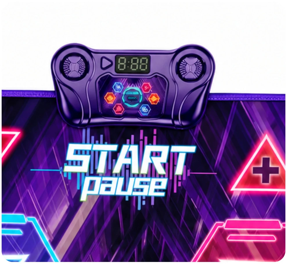 Lean Toys Interaktyvus šokių kilimėlis su Bluetooth ir LED apšvietimu, violetinis, 100 x 89 cm