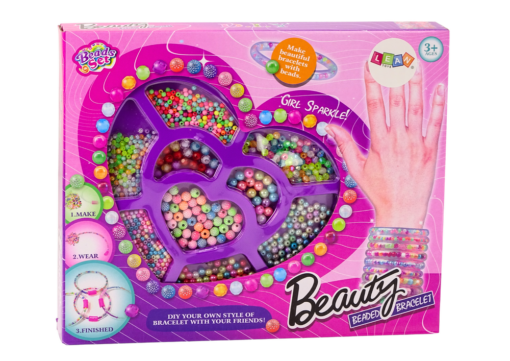 Lean Toys Spalvingų Karoliukų Rinkinys Papuošalų Gamybai