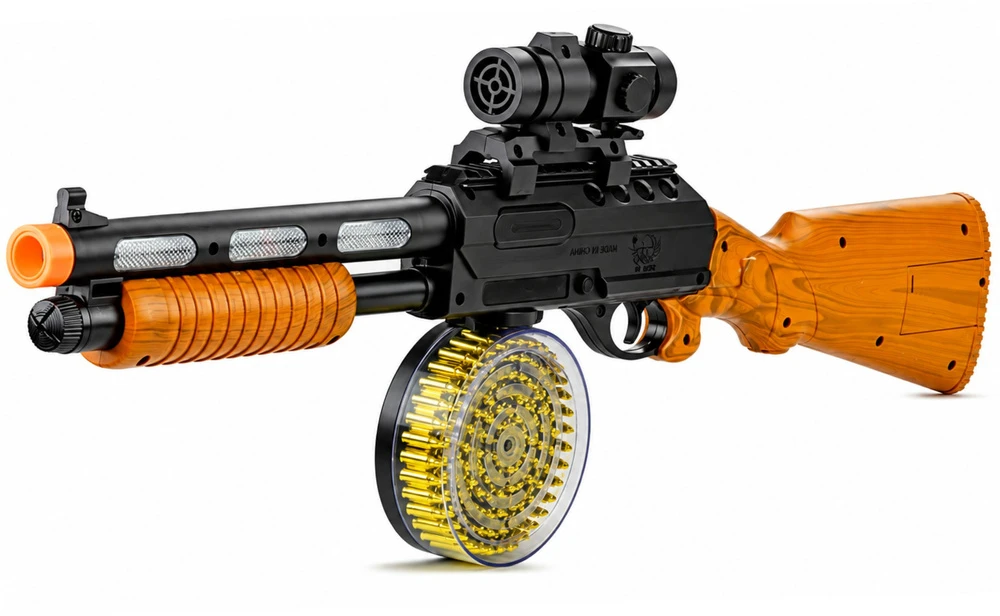 Žaislinis šautuvas Lean Toys AK 868-1 su šviesos ir garso efektais, 60 cm