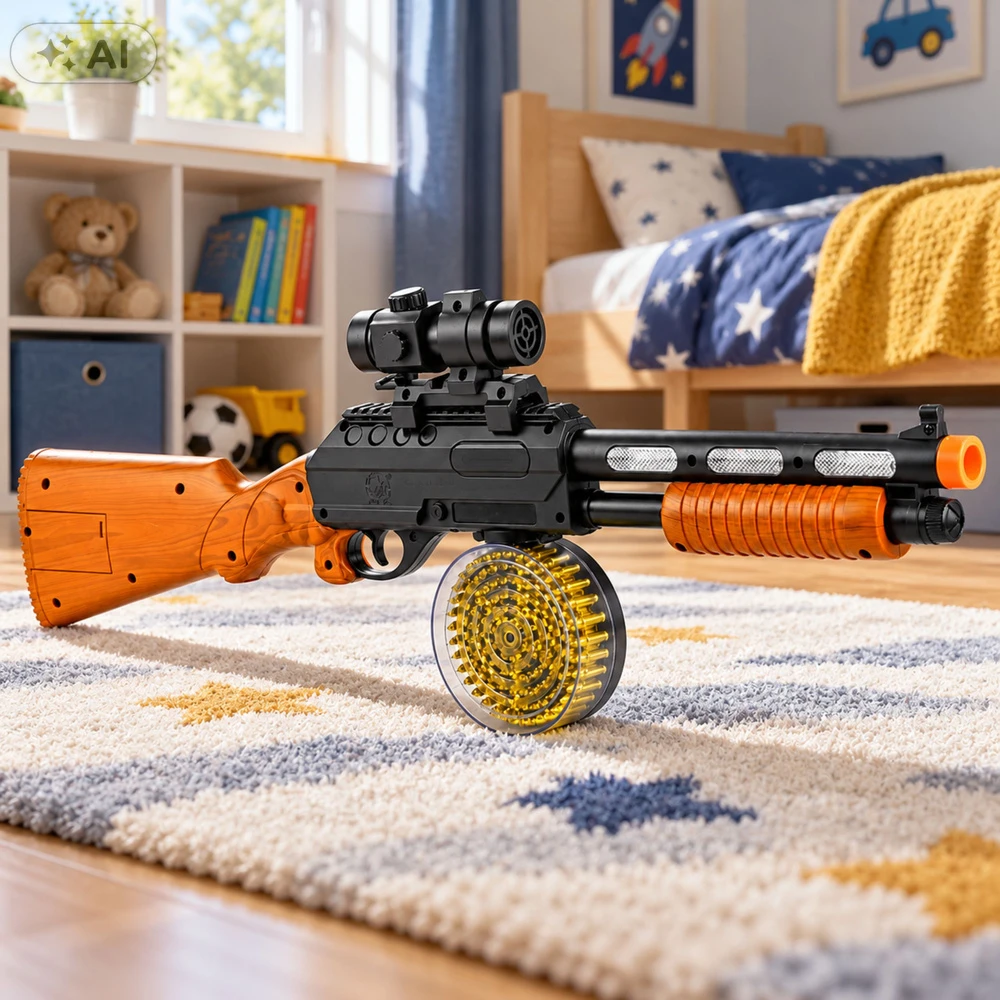 Žaislinis šautuvas Lean Toys AK 868-1 su šviesos ir garso efektais, 60 cm