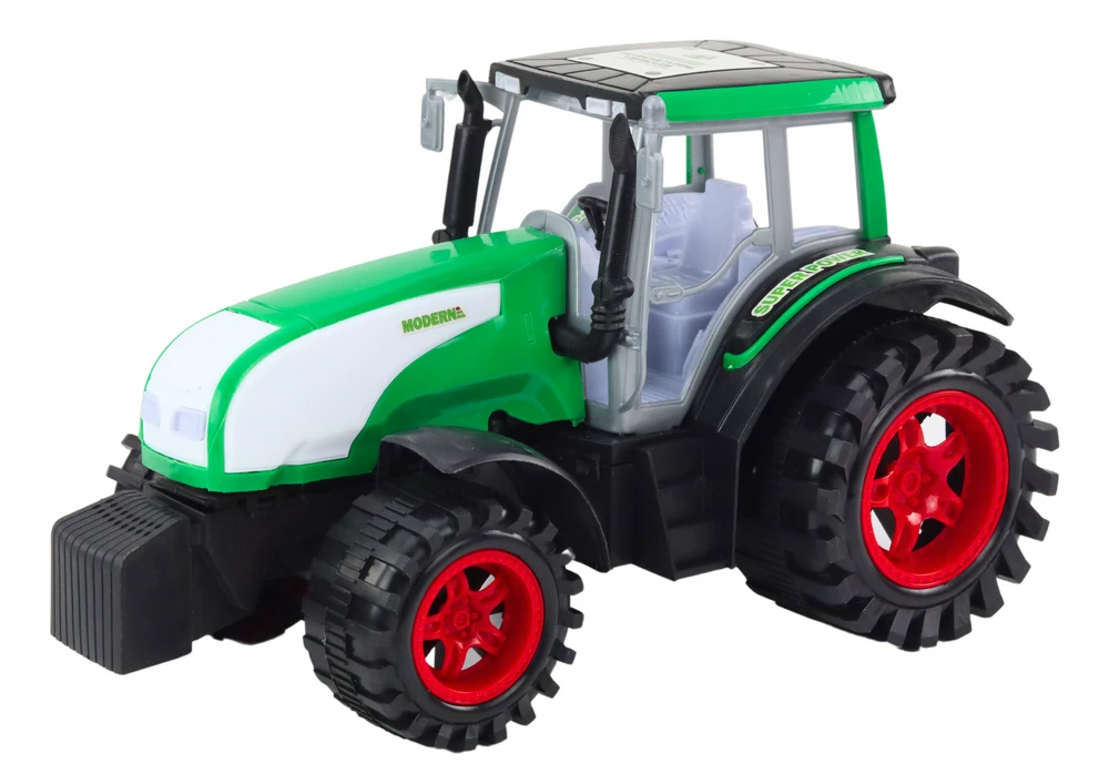 Lean Toys Žalias Didelis Ūkio Traktorius su Važiavimo Funkcija