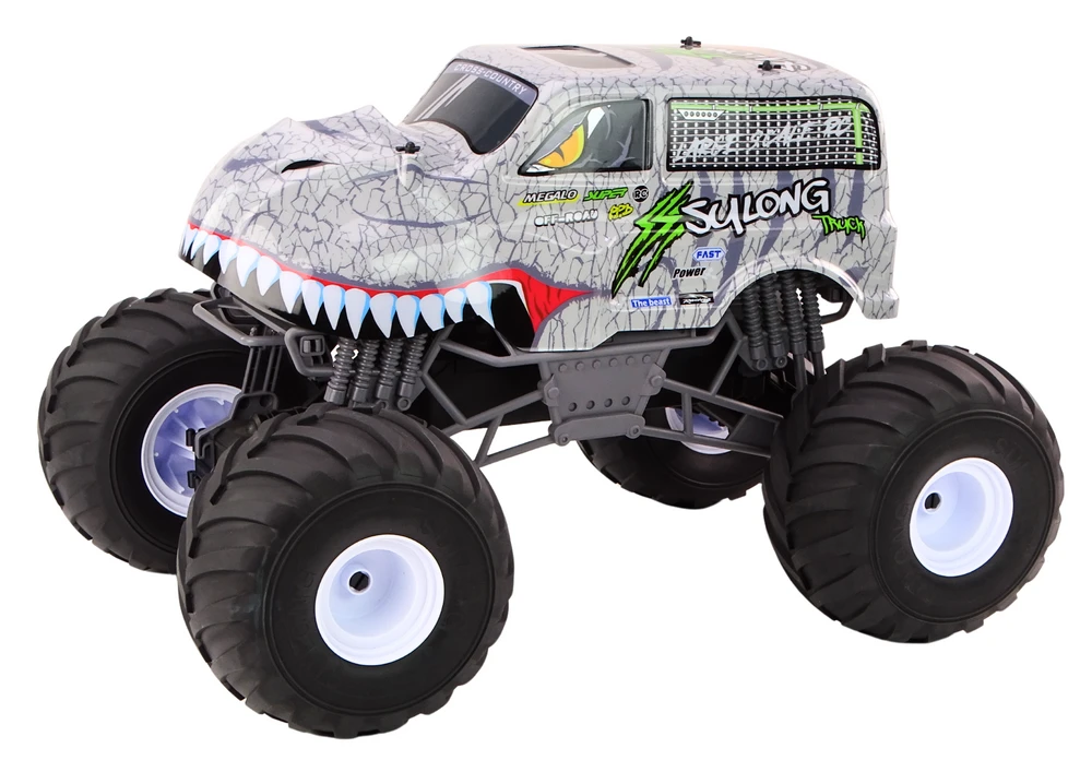 Lean Toys Didelis bekelės nuotoliniu būdu valdomas automobilis 2.4G RC 1:6 Dinozauras