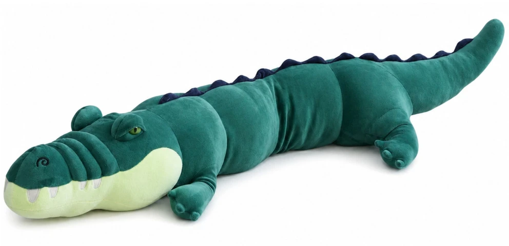 Lean Toys Pliušinis krokodilas, tamsiai žalias, 150 × 25 × 25 cm