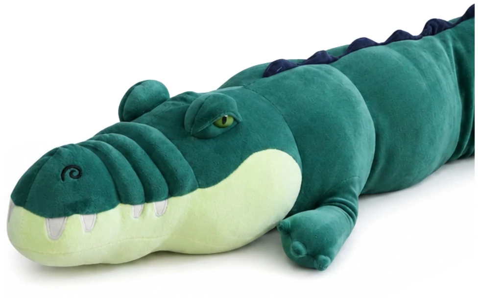 Lean Toys Pliušinis krokodilas, tamsiai žalias, 150 × 25 × 25 cm