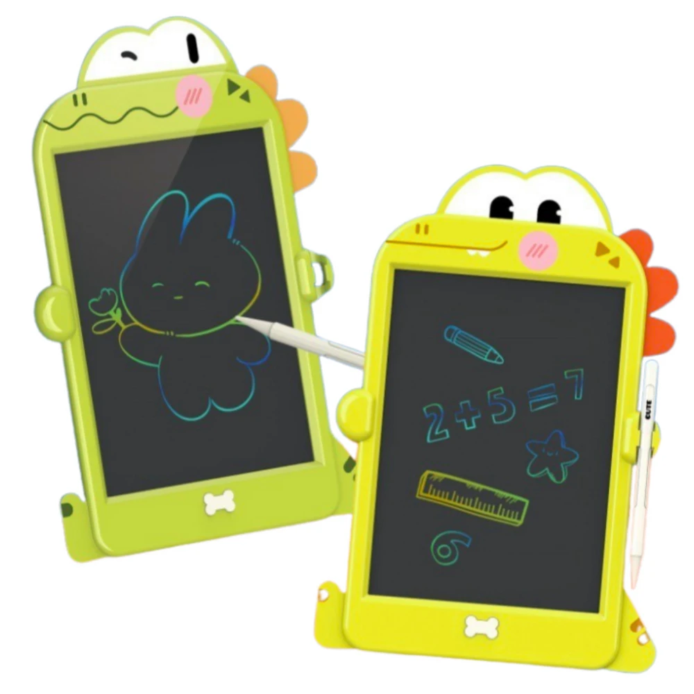 Lean Toys Piešimo lenta vaikams su stiliuku, dinozauras, žalia
