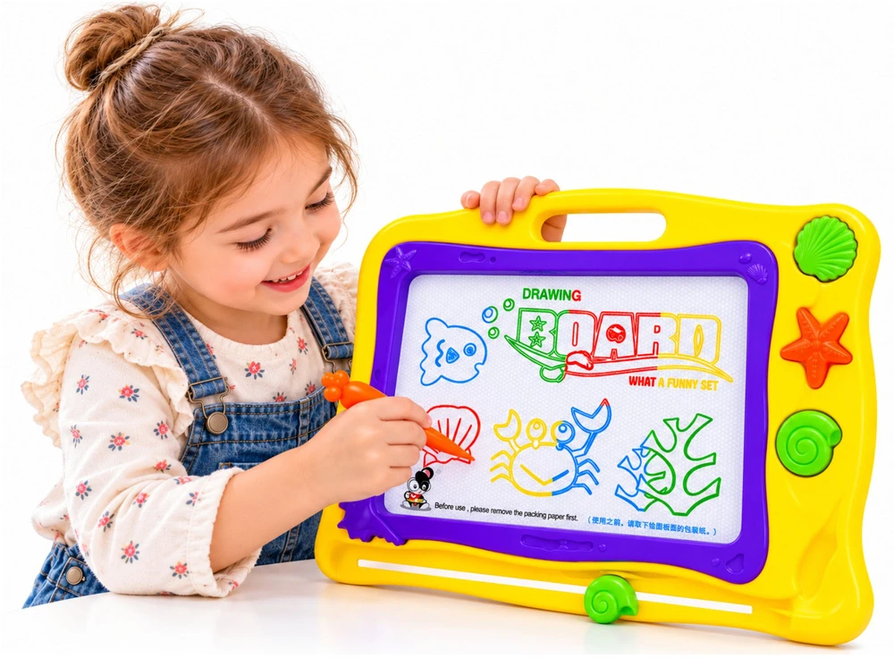 Lean Toys Piešimo lenta su antspaudais ir spalvingu fonu