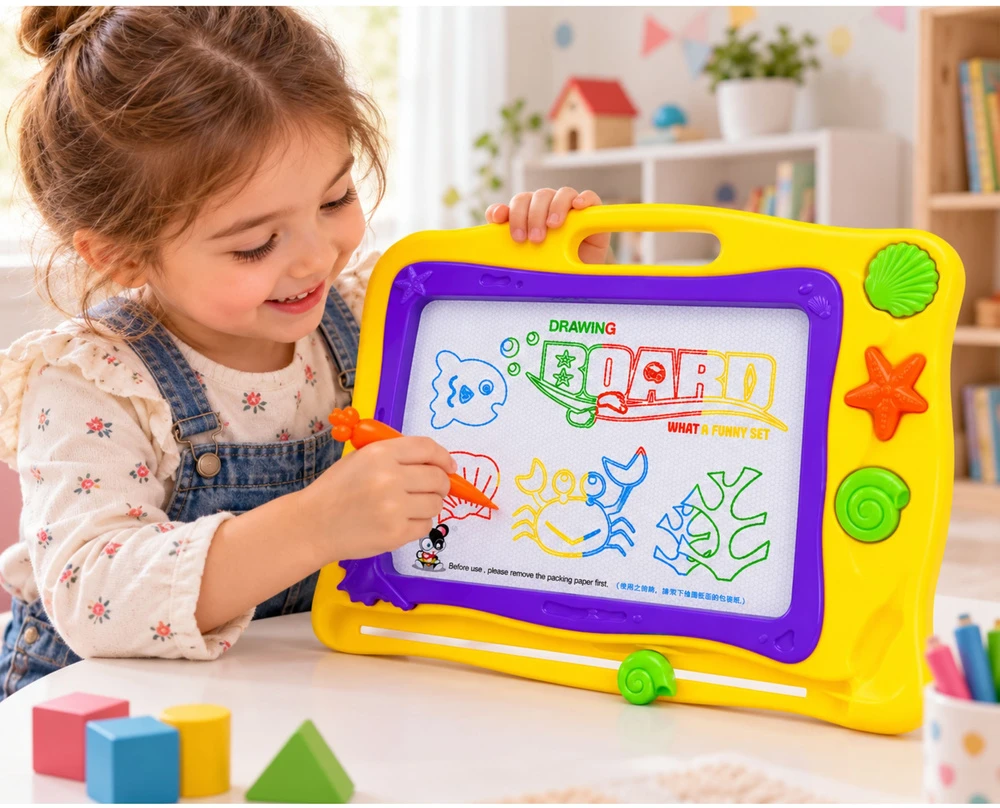 Lean Toys Piešimo lenta su antspaudais ir spalvingu fonu
