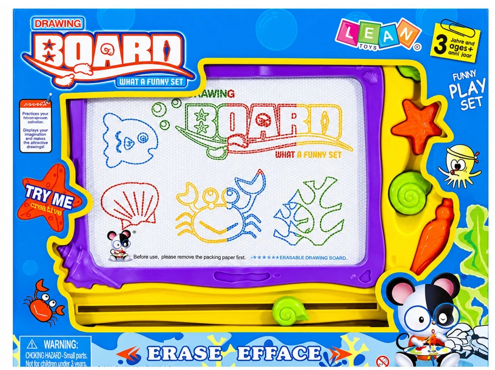 Lean Toys Piešimo lenta su antspaudais ir spalvingu fonu