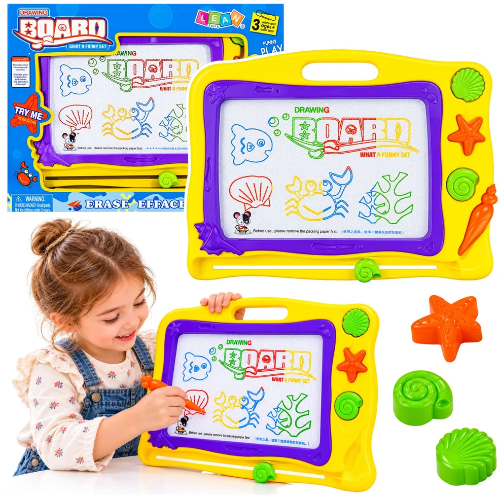 Lean Toys Piešimo lenta su antspaudais ir spalvingu fonu