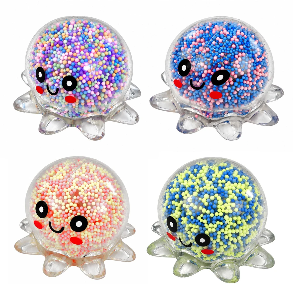 Lean Toys Gniotek Sensoryczny Ośmiorniczka Kulki Antystresowy Świecący 8,5 cm