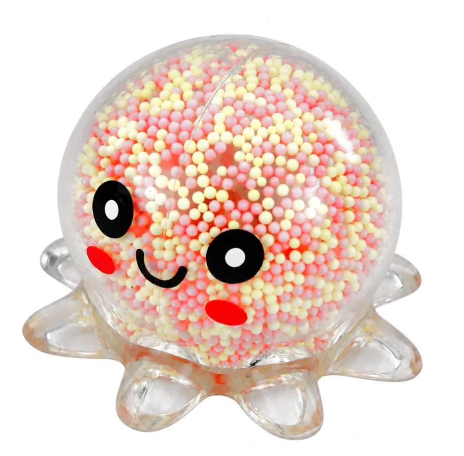 Lean Toys Gniotek Sensoryczny Ośmiorniczka Kulki Antystresowy Świecący 8,5 cm