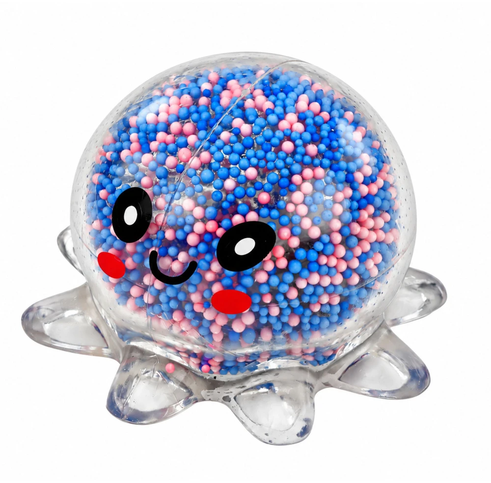 Lean Toys Gniotek Sensoryczny Ośmiorniczka Kulki Antystresowy Świecący 8,5 cm