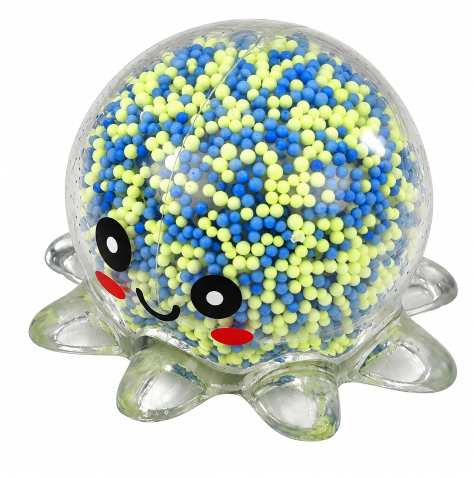 Lean Toys Gniotek Sensoryczny Ośmiorniczka Kulki Antystresowy Świecący 8,5 cm
