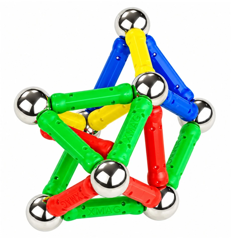 Lean Toys Magnastix magnetinių blokelių rinkinys 560 + lenta