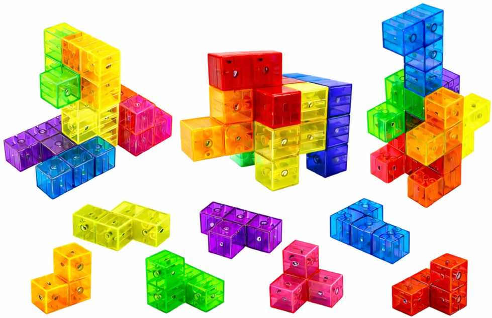 Lean Toys Magnetinės kaladėlės - kūrybiniai kubeliai, 9 vnt.