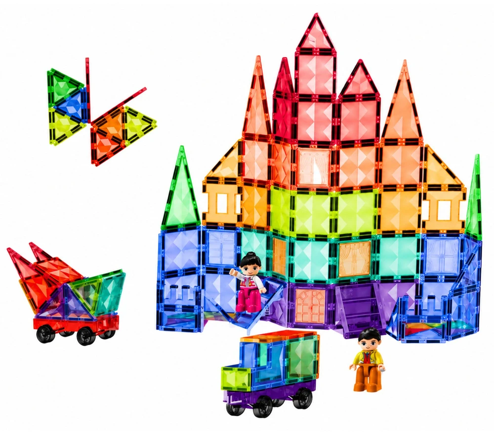 Lean Toys Magnetinės kaladėlės 100 vnt.