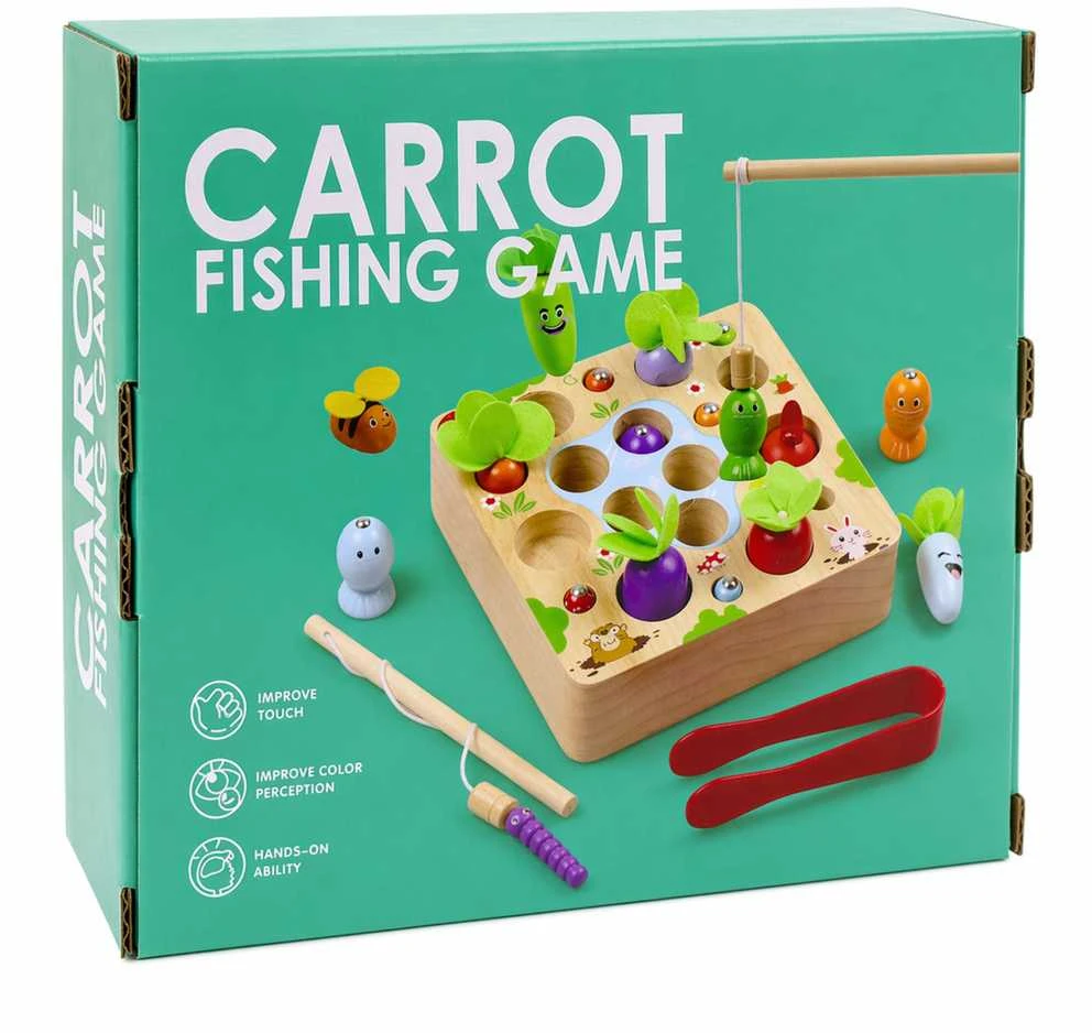 Lean Toys Medinis vaikų žaidimas su morkomis ir sliekais