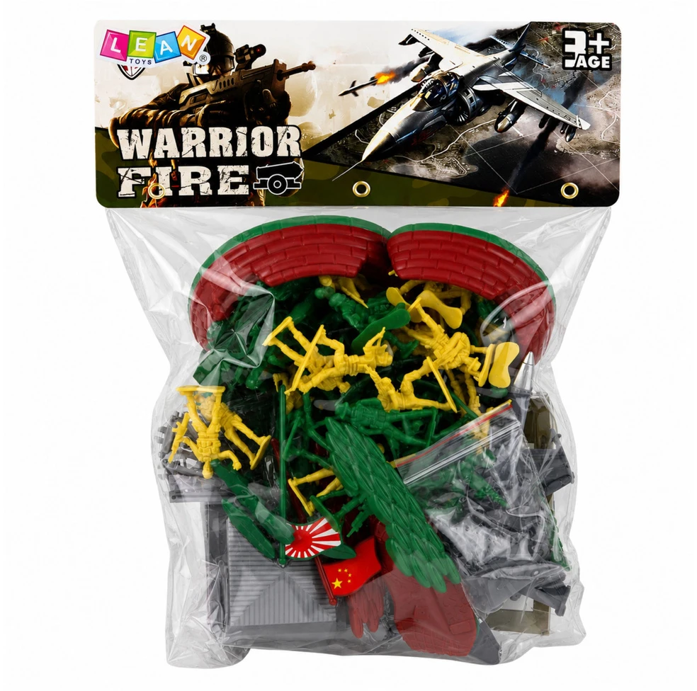 Lean Toys Kareivėlių figūrėlių rinkinys su transporto priemonėmis, 72 vnt.