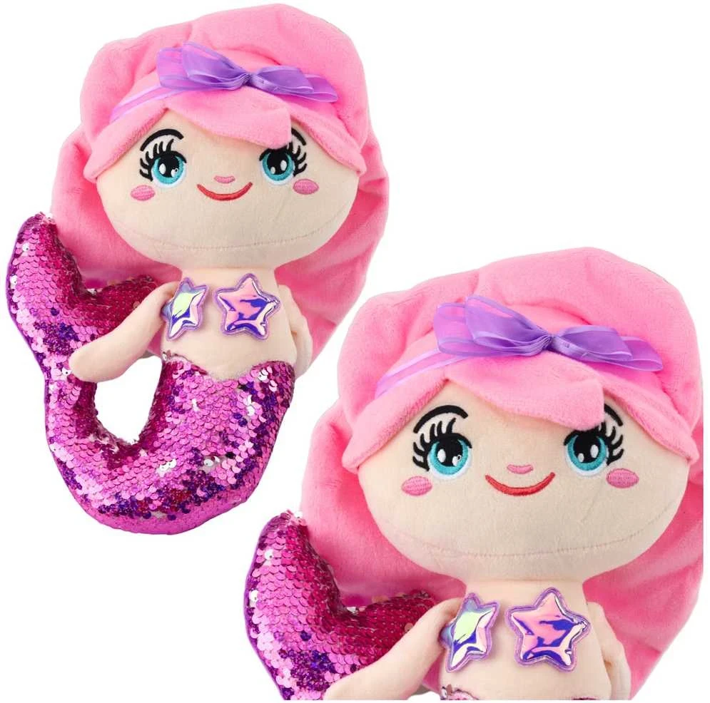 Lean Toys Pliušinis žaislas - undinėlė su blizgančia uodega, 28 cm