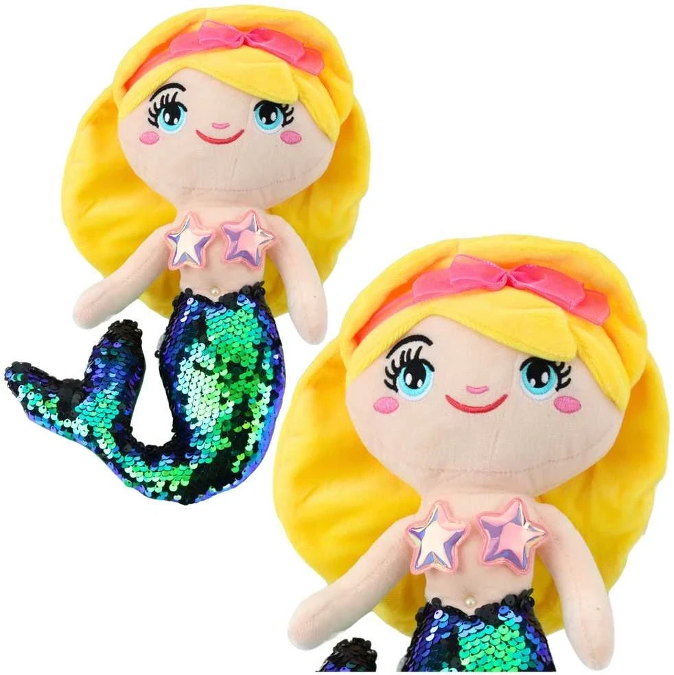 Lean Toys Pliušinis žaislas - undinėlė su blizgančia uodega, 28 cm