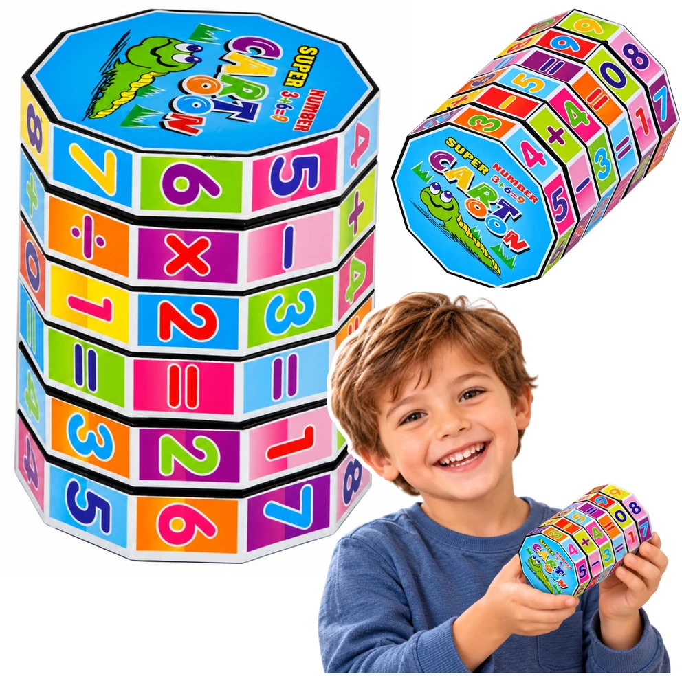 Lean Toys Edukacinis matematinis kubas Cartoon