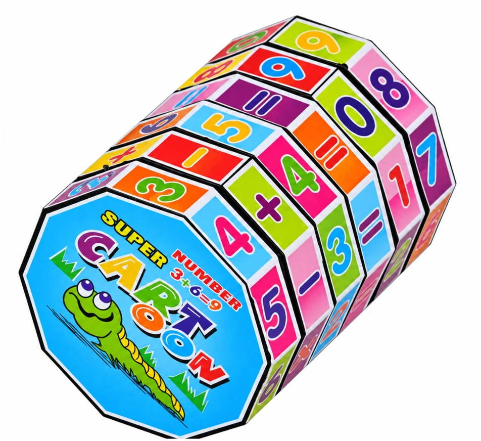 Lean Toys Edukacinis matematinis kubas Cartoon