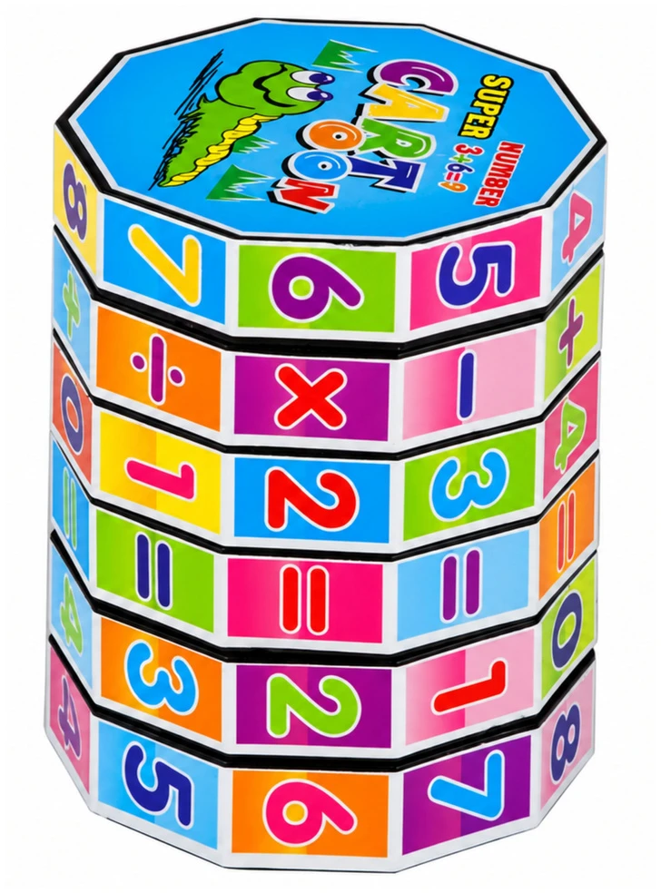 Lean Toys Edukacinis matematinis kubas Cartoon