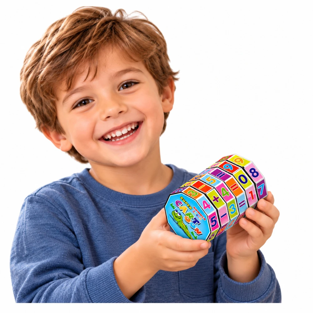 Lean Toys Edukacinis matematinis kubas Cartoon