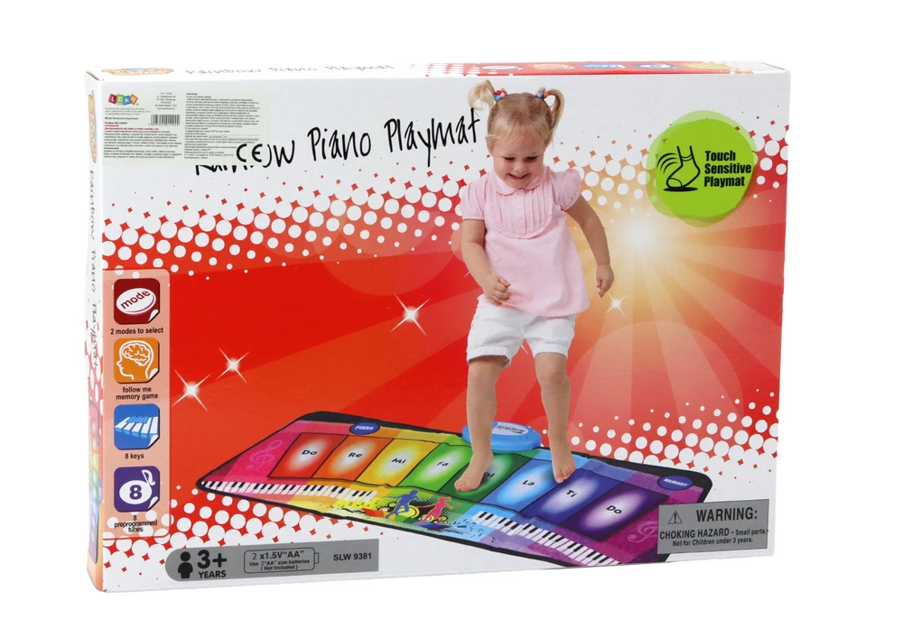Lean Toys Muzikinis kilimėlis vaikams Rainbow Piano, 80x35 cm