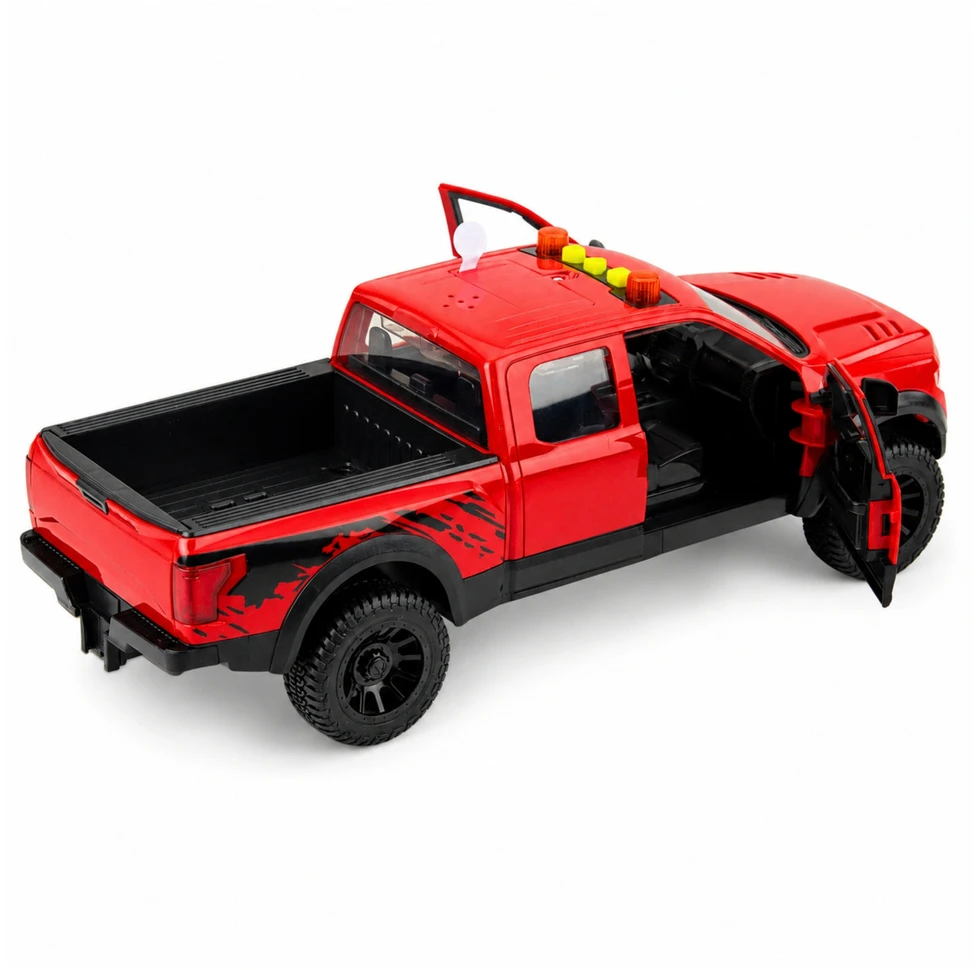 Lean Toys Žaislinis automobilis su šviesos ir garso efektais, raudonas, 34 x 12 x 14 cm
