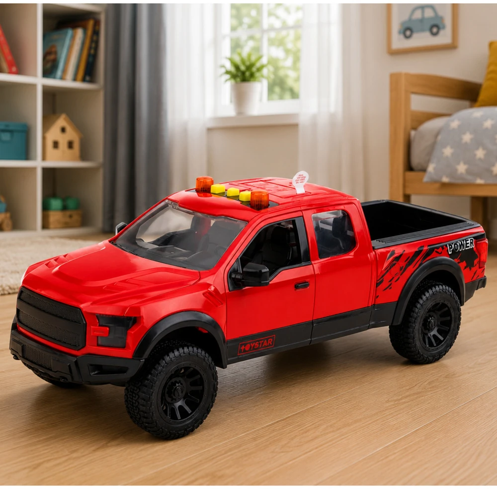 Lean Toys Žaislinis automobilis su šviesos ir garso efektais, raudonas, 34 x 12 x 14 cm