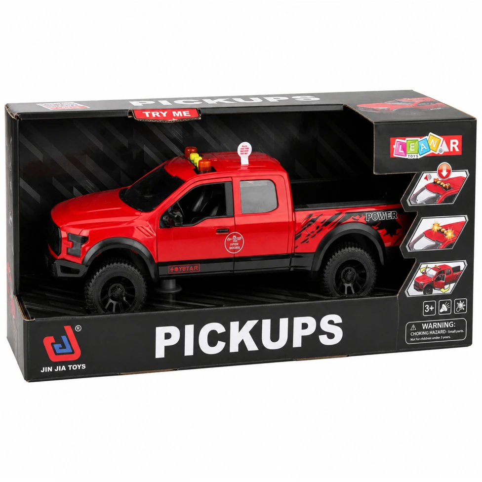 Lean Toys Žaislinis automobilis su šviesos ir garso efektais, raudonas, 34 x 12 x 14 cm