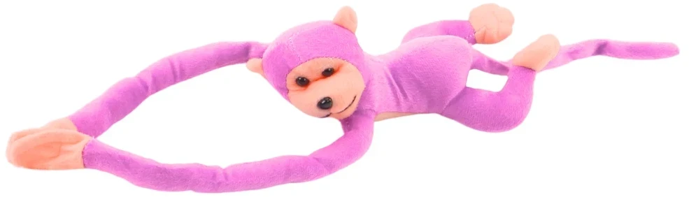 Lean Toys Pliušinis žaislas - rožinė beždžionėlė su garsu, 80 cm