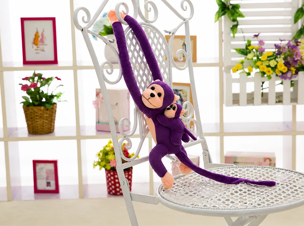 Lean Toys Pliušinis žaislas - beždžionė su mažyliu, 70 cm