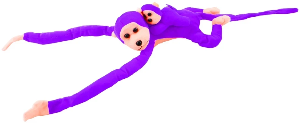 Lean Toys Pliušinis žaislas - beždžionė su mažyliu, 70 cm