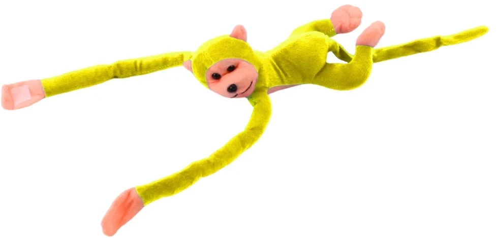 Lean Toys Pliušinis žaislas - geltona beždžionėlė su garsu, 80 cm