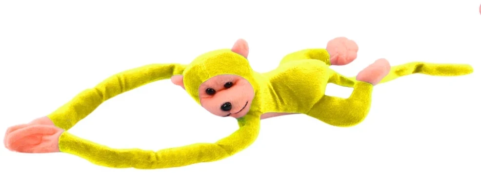 Lean Toys Pliušinis žaislas - geltona beždžionėlė su garsu, 80 cm