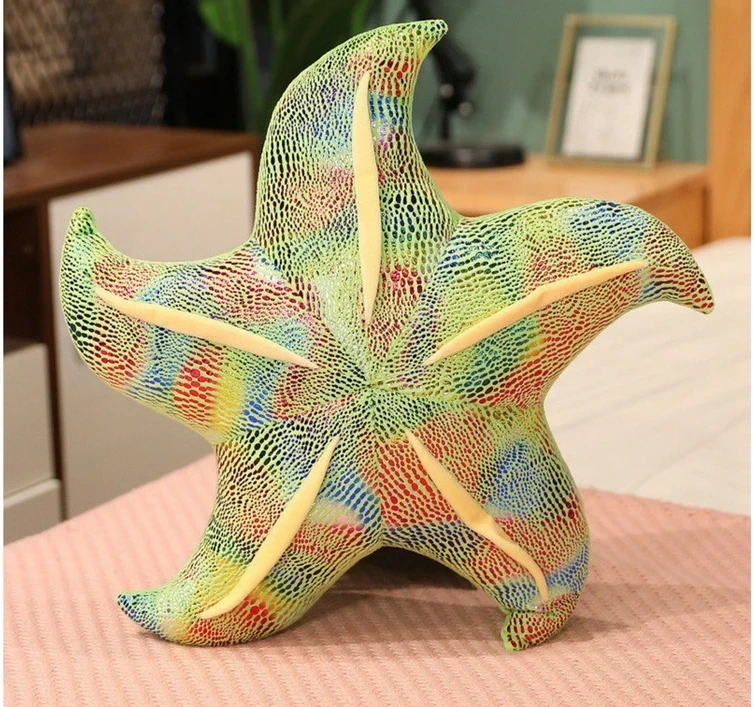 Lean Toys Pliušinis žaislas/pagalvė - žalia jūrų žvaigždė, 45 cm