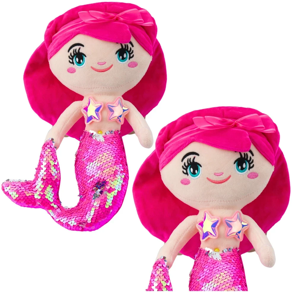 Lean Toys Pliušinis žaislas - undinėlė su blizgančia uodega, 30 cm