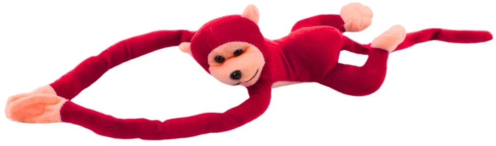 Lean Toys Pliušinis žaislas - raudona beždžionėlė su garsu, 80 cm