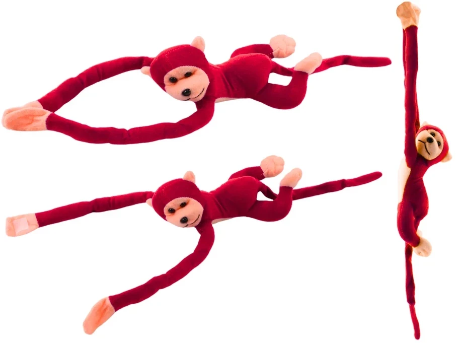 Lean Toys Pliušinis žaislas - raudona beždžionėlė su garsu, 80 cm