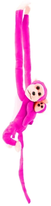 Lean Toys Pliušinis žaislas - rožinė beždžionėlė su garsu, 70 cm