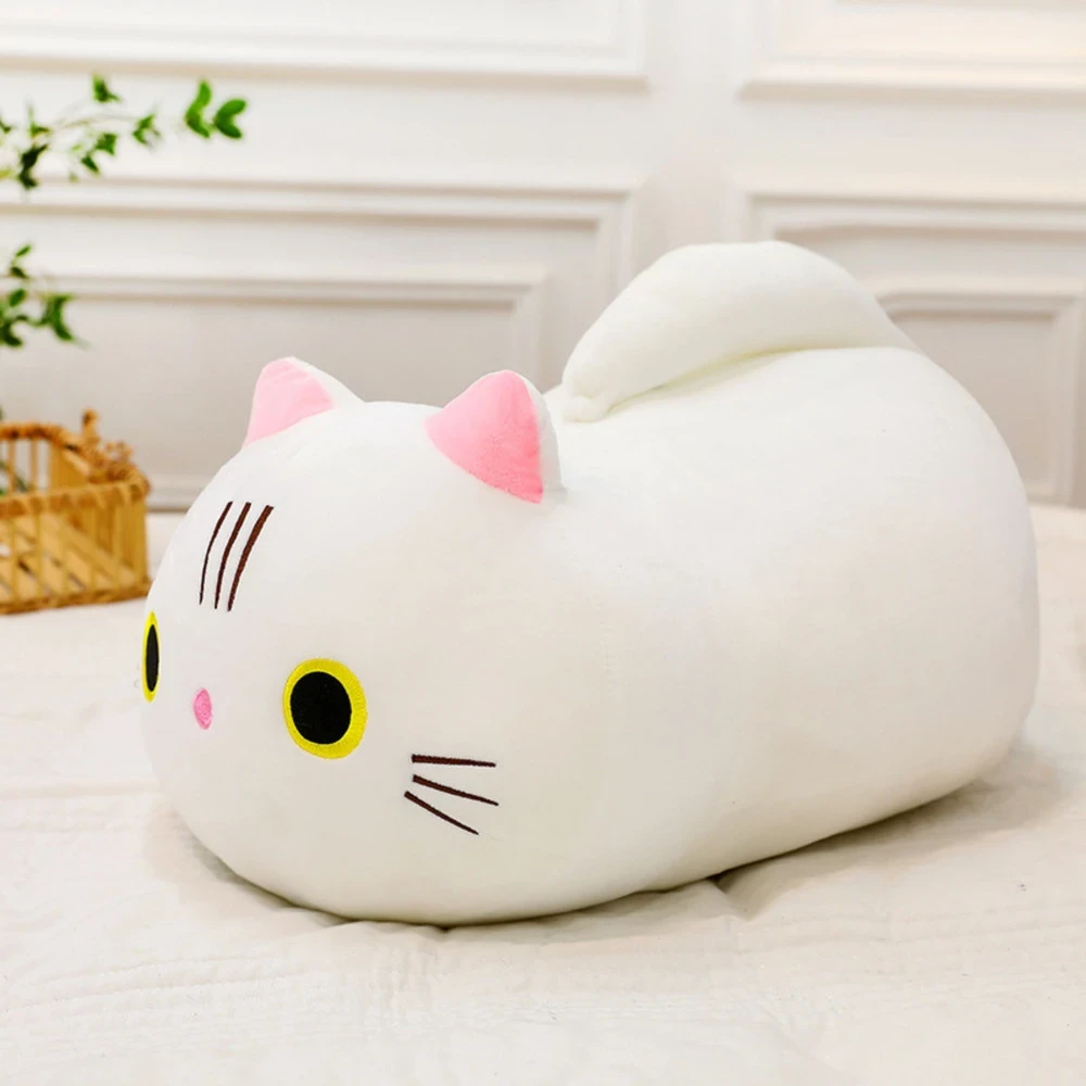 Lean Toys Pliušinis žaislas - katinas su minkšta uodega, baltas, 40 cm