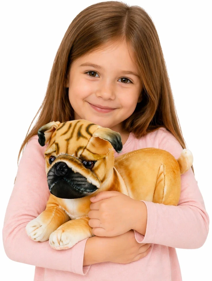 Lean Toys Pliušinis žaislas - mopsas, 25 cm