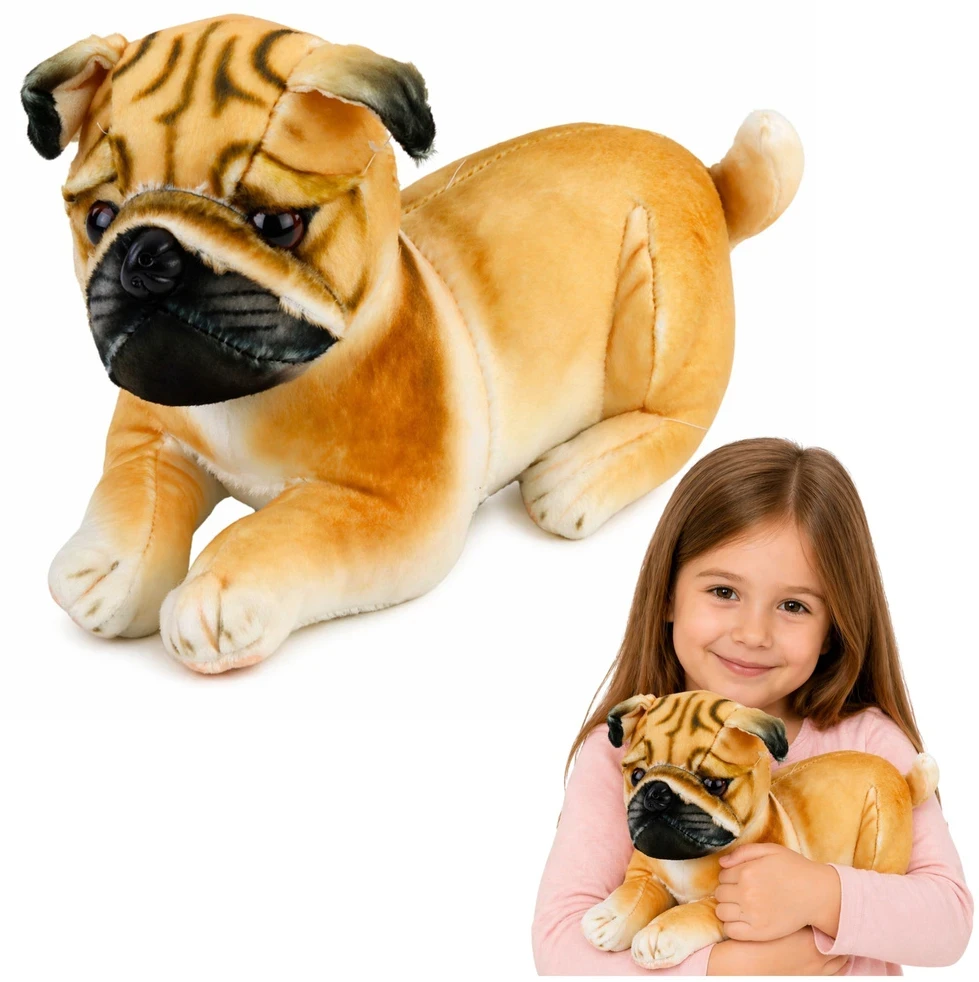 Lean Toys Pliušinis žaislas - mopsas, 25 cm