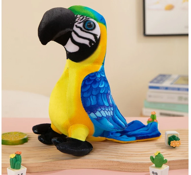 Lean Toys Pliušinis žaislas - papūga, 20 cm